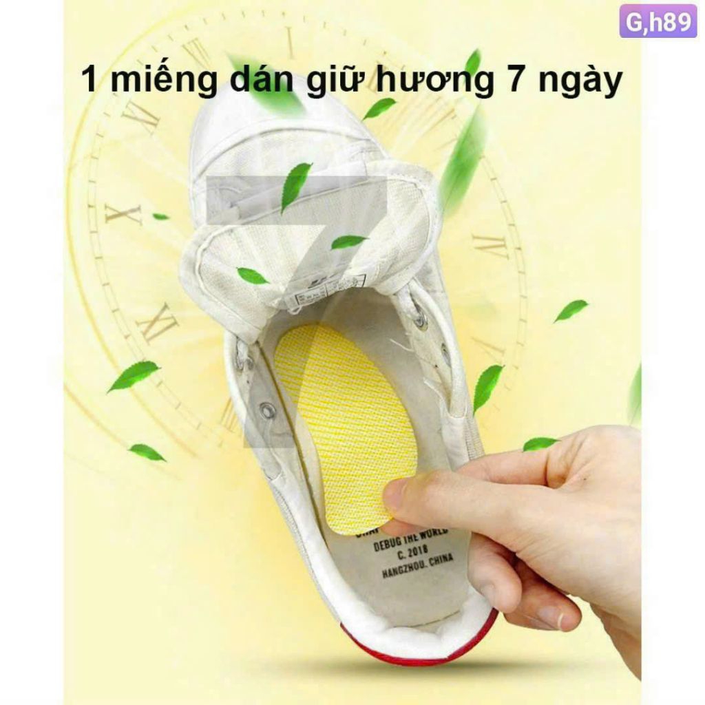 Set 10 Miếng dán lót giày khử mùi hôi tiện dụng tạo cảm giác tự tin thoải mái