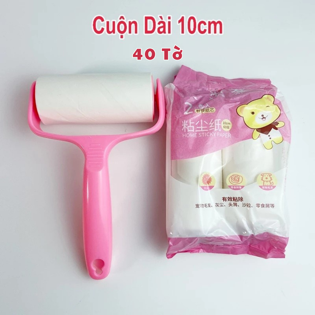 Cây lăn bụi quần áo, chăn màn, lông chó mèo Home Stick 10cm (20 tờ/lõi)