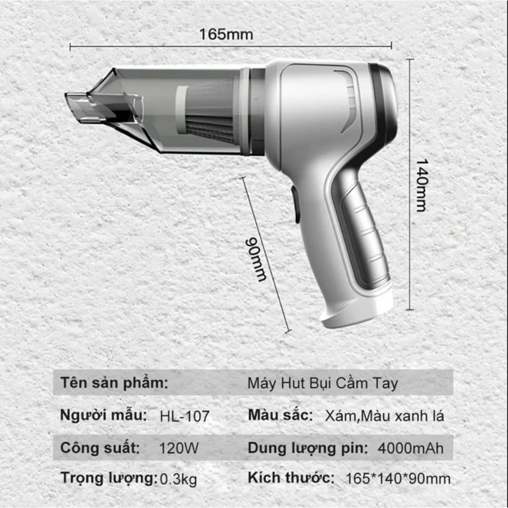 Máy Hút Bụi Cầm Tay Không Dây Nhật Bản TAMASHIO 7 và 8 Đầu Hút, Máy Hút Bụi Ô Tô