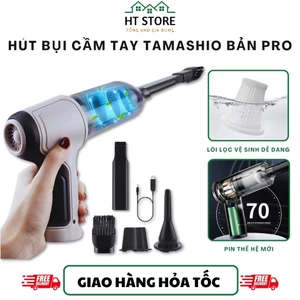 Máy Hút Bụi Cầm Tay Mini Không Dây 7, 8 Đầu Hút Của TAMASHIO Nhật Bản, Máy Hút Bụi Ô Tô Bản Pro