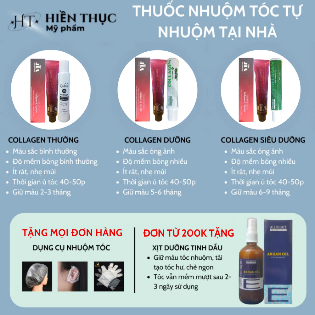 Thuốc nhuộm tóc màu Tím Lavender tặng kèm dụng cụ nhuộm | Thuốc nhuộm tóc Hiền Thục
