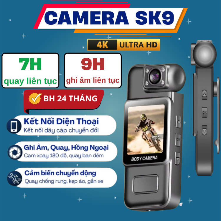 [HOẢ TỐC HCM] Camera Mini SK9 Màn Hình Led, Camera Xe Máy, Gắn Áo, Gắn ...