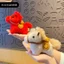 Móc Khóa Thú Bông Hình Ngựa BỐ KHỦNG LONG Thêu Màu Đỏ Phụ Kiện Trang Trí Túi Xách Balo