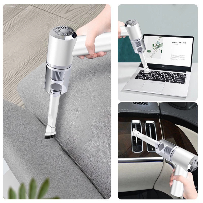 Máy hút bụi cầm tay mini lực hút siêu mạnh hút bụi ô tô giường đệm sạc USB .