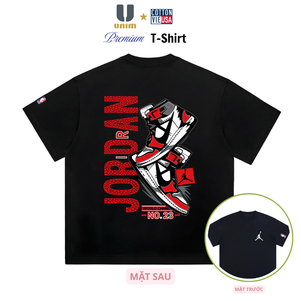 Áo Thun Jordans Air Sneaker Form Boxy Nam Tính Thời Trang Chất Liệu Cotton Cao Cấp