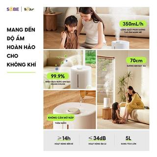 HỎA TỐC | Máy Phun Sương Tạo Ẩm Bear 5L SB-TA50M Kháng Khuẩn 99.9% Siêu Êm, cải thiện chất lượng không khí