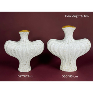 Bình cắm hoa trang trí dáng Đèn Lồng Trái Tim, Phệ gốm sứ Bát Tràng cao cấp cắm hoa xinh, decor trang trí nhà đẹp