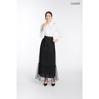 Chân Váy 𝐂𝐂𝐇𝐀𝐓 Dáng Xòe Shadow Mist Tiểu Thư Chất Liệu Lưới Cao Cấp 25CDM2039XT