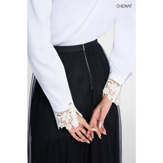 Chân Váy 𝐂𝐂𝐇𝐀𝐓 Dáng Xòe Shadow Mist Tiểu Thư Chất Liệu Lưới Cao Cấp 25CDM2039XT