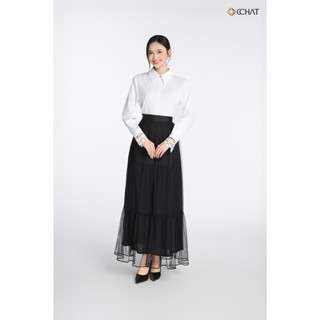 Chân Váy 𝐂𝐂𝐇𝐀𝐓 Dáng Xòe Shadow Mist Tiểu Thư Chất Liệu Lưới Cao Cấp 25CDM2039XT