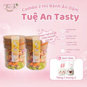 Combo 2 Hũ 500ml Bánh Ăn Dặm Sữa Lòng Đỏ Rau Củ Tuệ An Tasty Dạng Viên Giàu Chất Xơ Tập Cầm Nắm