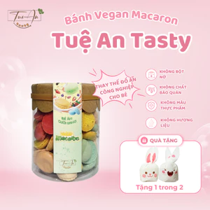 Bánh Thuần Thực Vật Vegan Macaron, Ăn Vặt Hạnh Nhân Tuệ An Tasty Giàu Chất Xơ Vitamin Cho Trẻ 250ml, 500ml