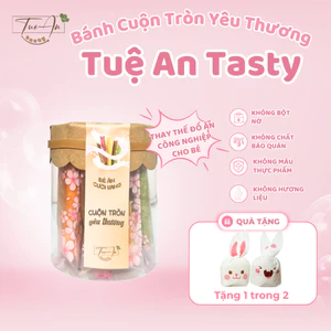 Bánh Ăn Vặt Quế Cuộn Tròn Yêu Thương Trái Cây Rau Củ Tuệ An Tasty Tốt Cho Sức Khỏe Trẻ Con 250ml, 500ml