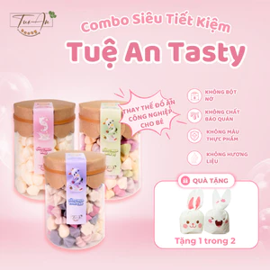 Combo Siêu Tiết Kiệm 3 Hũ 500ml - 1000ml Bánh Ăn Dặm Tuệ An Tasty Sữa Chua Khô Mix Vị Trái Cây Mềm Xốp Giàu Vitamin