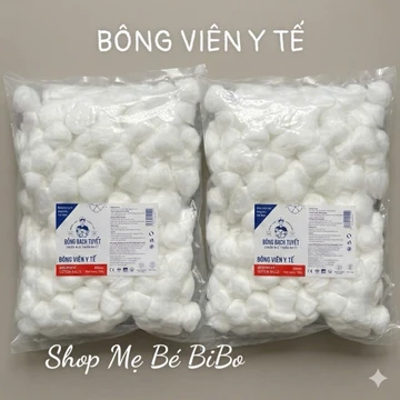 COMBO 02 Gói Bông gòn viên dùng trong Y Tế, nút nhét lỗ tai, trang điểm loại 100 gr BÔNG BẠCH TUYẾT