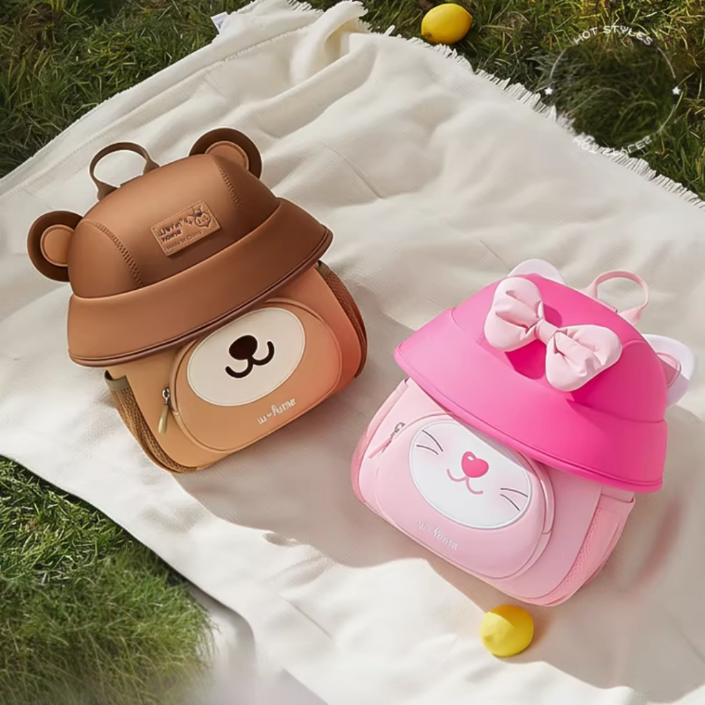 Balo nấm Worm Home cao cấp cho bé học mầm non mẫu giáo chất liệu mềm mịn-siêu nhẹ
