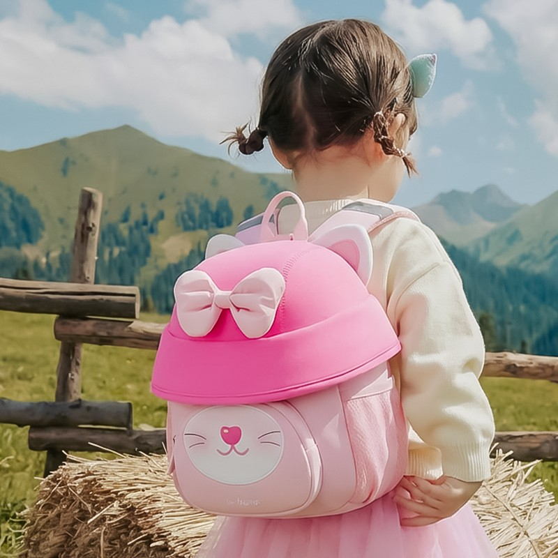 Balo nấm Worm Home cao cấp cho bé học mầm non mẫu giáo chất liệu mềm mịn-siêu nhẹ