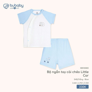 Bubaby Bộ ngắn tay cài chéo Little Car IBB130800 cao cấp mùa hè m mềm mại mỏng nhẹ an toàn với da bé trai và bé gái