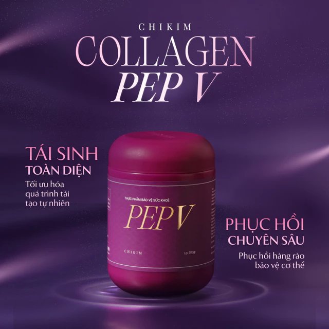 Collagen PEPV - CHIKIM - Collagen Nguyên Bản Thuỷ Phân 300g - Phục Hồi Chuyên Sâu Tái Sinh Toàn Diện