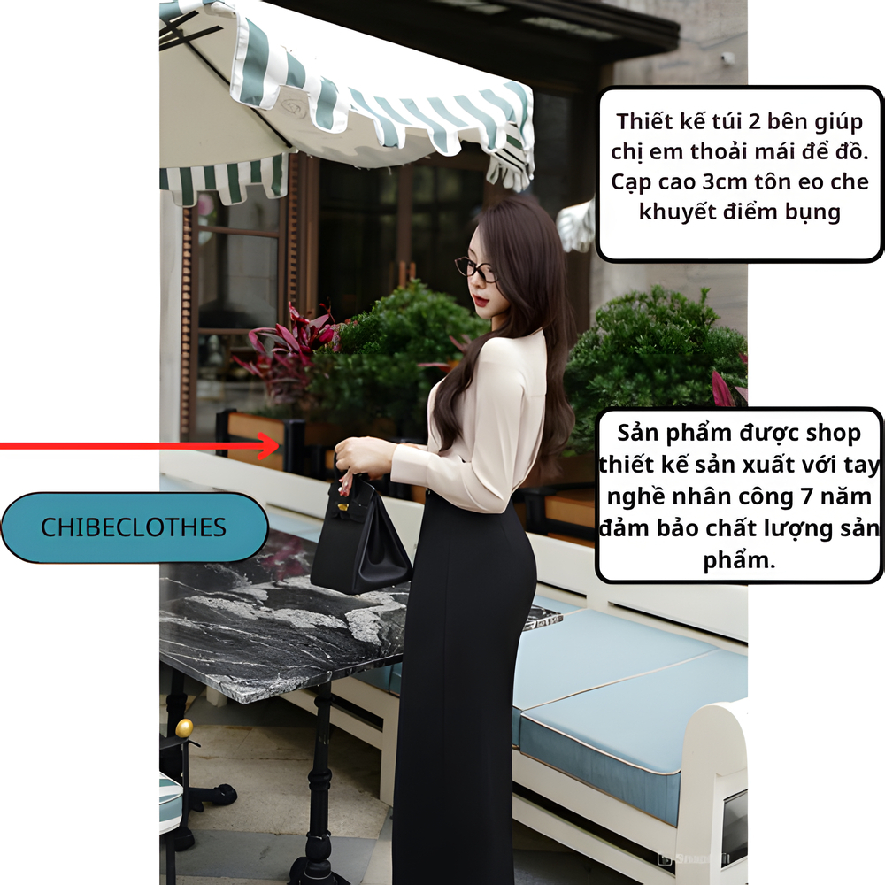 Chân Váy Bút Chì 90cm 2 Lớp Chất Liệu Vitex Đẹp Thời Trang Thu Đông 2024 CV177