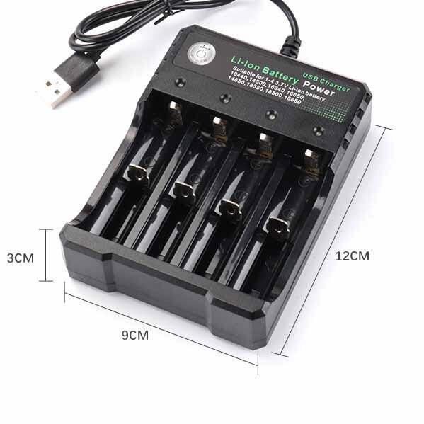 Sạc Pin Tự ngắt Sạc pin lithium và có đèn báo khi đầy 4 Khe cao cấp dùng cho pin 18650 AA