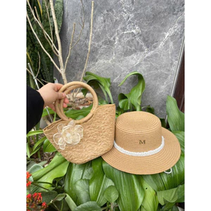 Sét mũ túi hoa trà mini,túi mũ du lịch sang trọng thanh lịch(LOẠI 1)