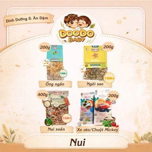 Nui Rau Củ Hữu Cơ Hình Chuột Mickey/ Xe/ Sao/ Ống Ngắn Dalla Costa Cho Bé