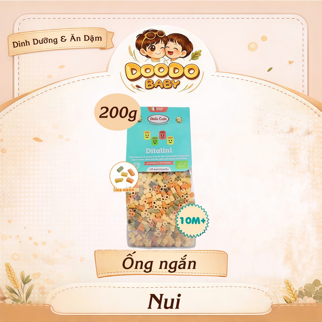 Nui Rau Củ Hữu Cơ Hình Chuột Mickey/ Xe/ Sao/ Ống Ngắn Dalla Costa Cho Bé