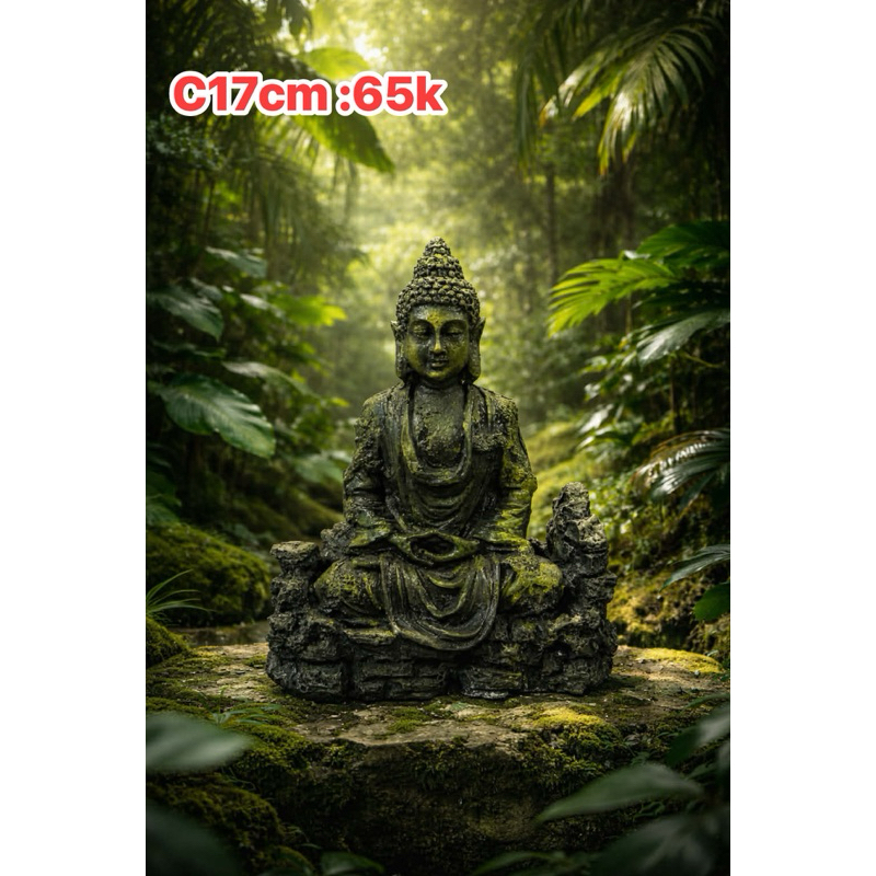 Tượng Phật Rêu Phong, Tượng Phật Cổ Kính [The Moon] Trang Trí Ngoài Trời, Hồ Nước