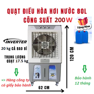 Quạt Điều Hòa Hơi Nước 45L Inverter Lõi Đồng – Làm Mát Nhanh, Tiết Kiệm Điện, Dùng Cho Phòng Lớn.