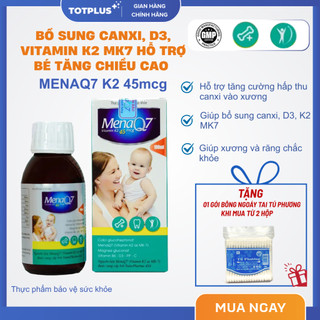 MENAQ7 K2 45mcg – Hỗ Trợ Phát Triển Xương Răng Chắc Khỏe Cho Bé, Giúp Bé Tăng Chiều Cao (Chai 100ml)