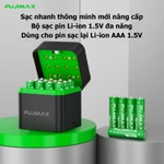 Bộ Sạc Pin thông minh 12 Khe AAA 1.5V Lithium PUJIMAX dùng cho chuông cửa, cân điện tử, sạc nhanh, tự ngắt điện an toàn — ảnh 6