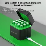 Bộ Sạc Pin thông minh 12 Khe AAA 1.5V Lithium PUJIMAX dùng cho chuông cửa, cân điện tử, sạc nhanh, tự ngắt điện an toàn — ảnh 3