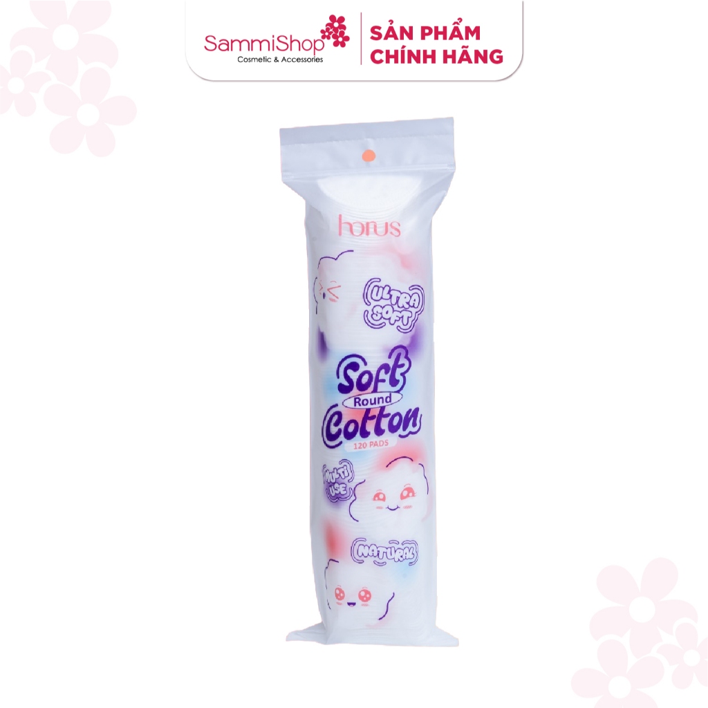 [HÀNG TẶNG KHÔNG BÁN] 01 QT Horus Bông tẩy trang tròn Round Soft Cotton Pads 120 pads - Ultra Soft