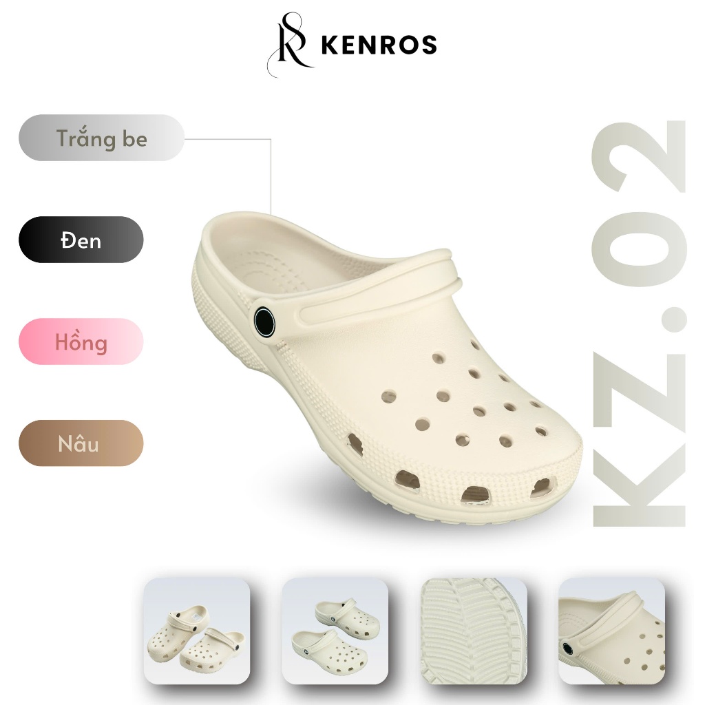 ( Tặng Charm Ngẫu Nhiên ) Dép Sục Nữ Đế Bằng Kenros, Đế Bằng Cực Êm, Form Dép Chuẩn Size, Phong Cách Trẻ Trung
