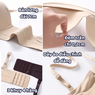 Áo Lót Su Đúc Quả Ngang Nâng Ngực Tạo Khe ENMA Không Gọng Mút Mỏng Chống Trượt BRA17