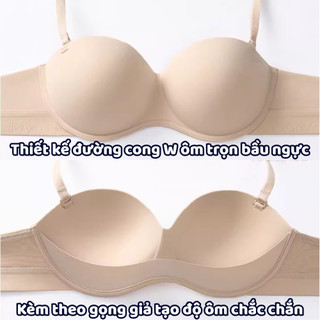 Áo Lót Su Đúc Quả Ngang Nâng Ngực Tạo Khe ENMA Không Gọng Mút Mỏng Chống Trượt BRA17