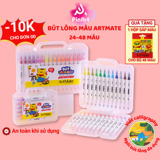Bút Viết Calligraphy CLASSMATE 2 Đầu Ngòi BRUSH - Ngòi FINE Viết Bullet Journal, Bút Lông Màu Trang Trí Tiêu Đề Cao Cấp