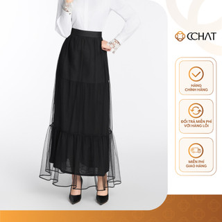 Chân Váy 𝐂𝐂𝐇𝐀𝐓 Dáng Xòe Shadow Mist Tiểu Thư Chất Liệu Lưới Cao Cấp 25CDM2039XT