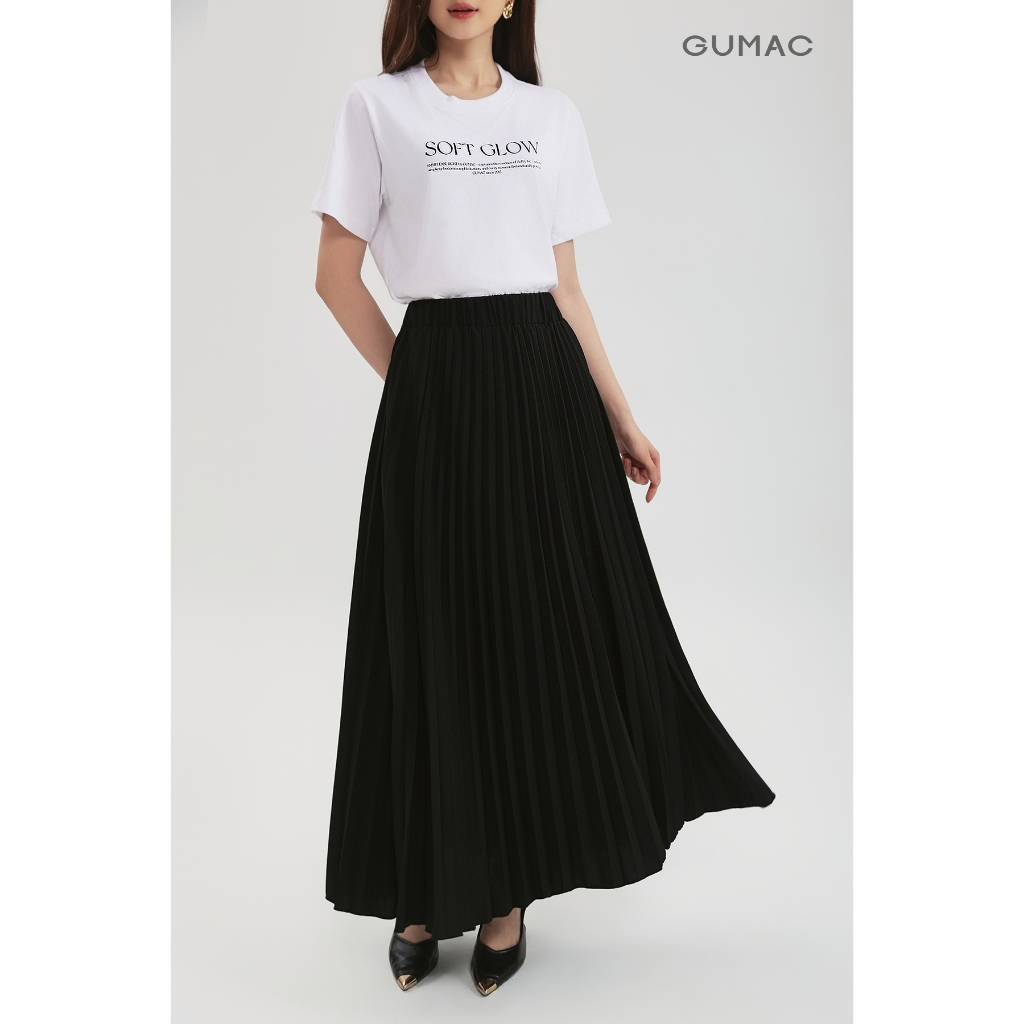 Áo thun GUMAC form suông cơ bản có in chữ ở thân trước  ATF12027