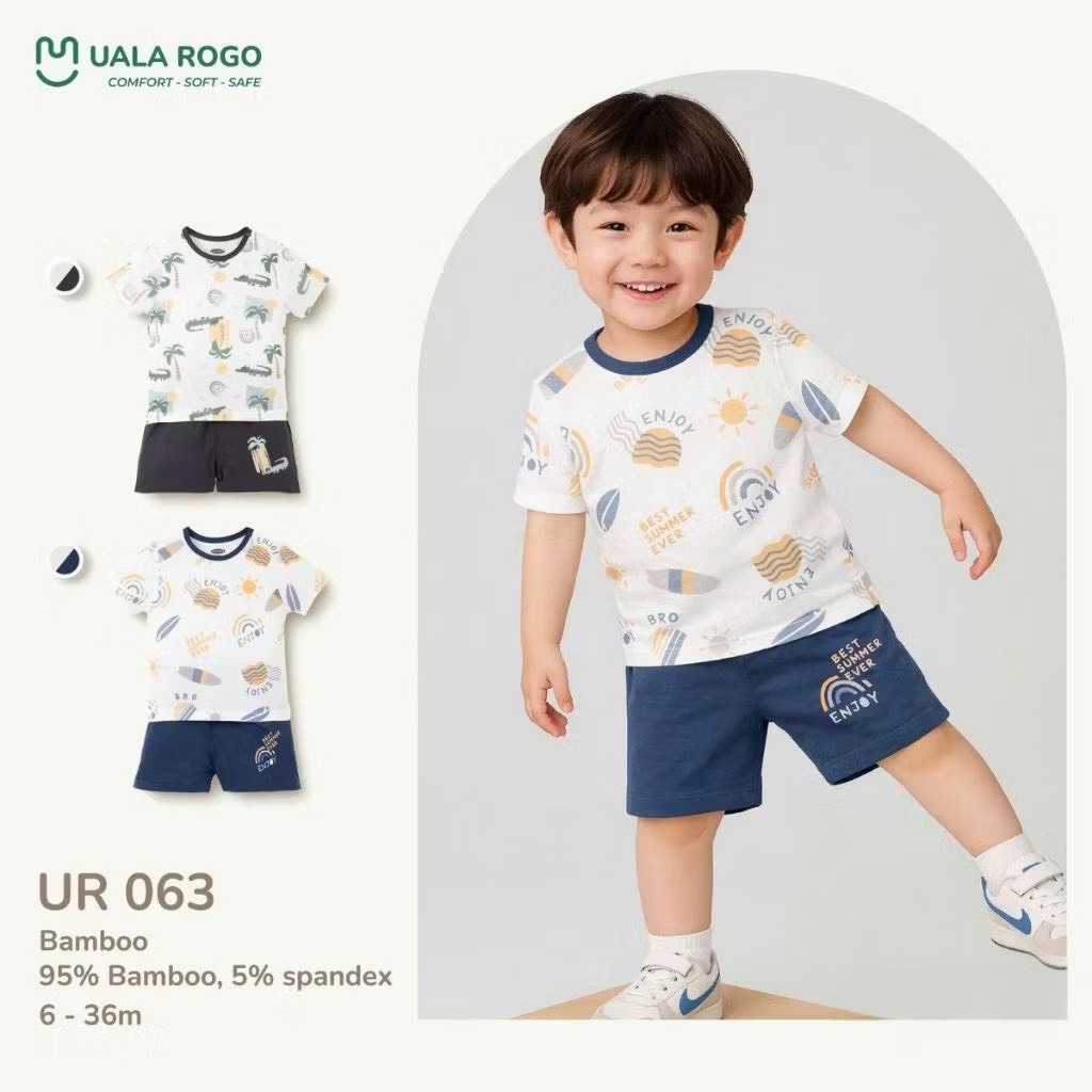 (6,5-16kg, 6-36M) Bộ Cộc Tay Uala Hoạ Tiết Đáng Yêu Cho Bé Trai UR053 UR063 UR052 UR065 UR074 UR076 UR517 UR078 UR080
