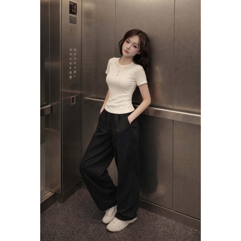Áo babytee T90 cotton zip co giãn 4 chiều ôm body cực xinh, mềm mại thoáng mát mặc cả ngày vẫn dễ chịu