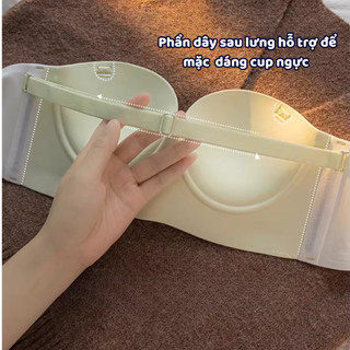 Áo Lót Nâng Quả Ngang Chống Xệ Su Đúc Non Cao Cấp ENMA, Đệm 2cm Không Gọng Không Lộ Viền BRA18