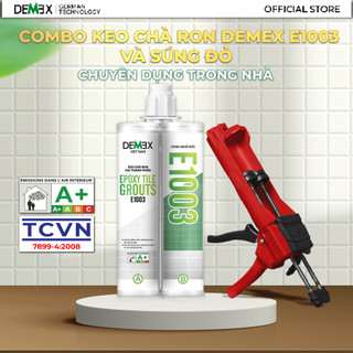 Combo Keo Chà Ron DEMEX E1003 + Súng Bơm Keo – Keo Epoxy Chà Ron Gạch Chuyên dụng trong Nhà, Chống Thấm, Chống Ố