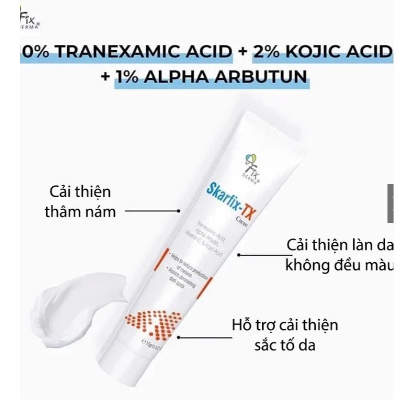 Kem dưỡng Fixderma Skarfix TX Cream mờ thâm. nám, tàn nhang 15ml