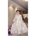 [24169] Đầm Maxi Voan Trắng Cao Cấp 2 Lớp Mềm Mại Tay Lở - Đầm Đi Biển Dáng Xòe Che Khuyết Điểm Cecelia — ảnh 5