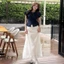 {CHẤT MỎNG HÈ } Chân váy midi dáng dài TAMMY chất ren cạp chun sau có lớp lót trong CV450