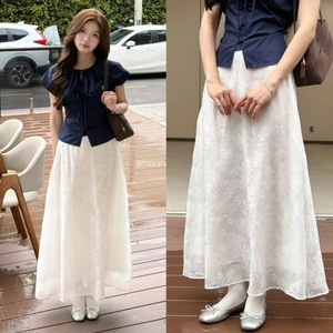 {CHẤT MỎNG HÈ } Chân váy midi dáng dài TAMMY chất ren cạp chun sau có lớp lót trong CV450