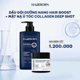 Combo Dầu Gội trọng lượng 450g và Ủ Tóc trọng lượng 170g thương hiệu HAIRBORN chăm sóc tóc và da đầu
