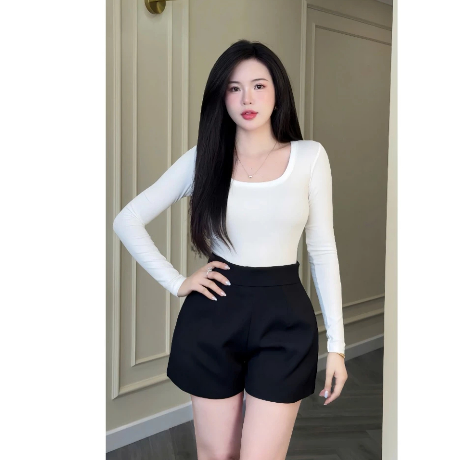 Quần Đùi Nữ 2 Lớp Vải Tuyết Mưa Mới Có Túi Cạp Cao Dáng A Nhẹ HN DESIGN Thời Trang Nữ Hot 238